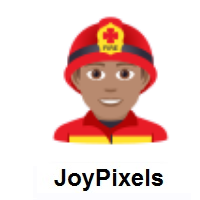 Man Firefighter: Medium Skin Tone on JoyPixels