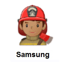 Man Firefighter: Medium Skin Tone on Samsung