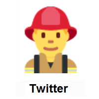 Man Firefighter on Twitter Twemoji