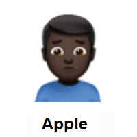 Man Frowning: Dark Skin Tone on Apple iOS