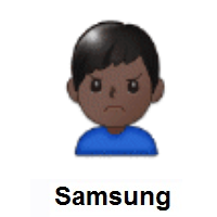 Man Frowning: Dark Skin Tone on Samsung