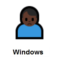 Man Frowning: Dark Skin Tone on Microsoft Windows