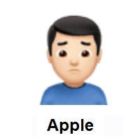 Man Frowning: Light Skin Tone on Apple iOS