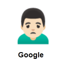 Man Frowning: Light Skin Tone on Google Android