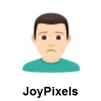 Man Frowning: Light Skin Tone on JoyPixels