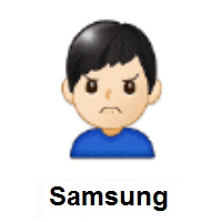 Man Frowning: Light Skin Tone on Samsung