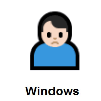 Man Frowning: Light Skin Tone on Microsoft Windows