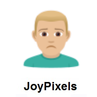Man Frowning: Medium-Light Skin Tone on JoyPixels