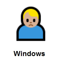 Man Frowning: Medium-Light Skin Tone on Microsoft Windows