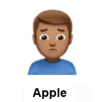 Man Frowning: Medium Skin Tone on Apple iOS