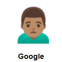 Man Frowning: Medium Skin Tone on Google Android