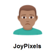 Man Frowning: Medium Skin Tone on JoyPixels