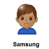 Man Frowning: Medium Skin Tone on Samsung