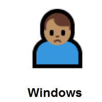 Man Frowning: Medium Skin Tone on Microsoft Windows