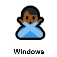 Man Gesturing NO: Medium-Dark Skin Tone on Microsoft Windows