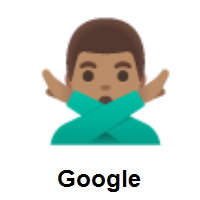 Man Gesturing NO: Medium Skin Tone on Google Android
