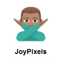 Man Gesturing NO: Medium Skin Tone on JoyPixels