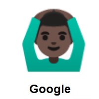 Man Gesturing OK: Dark Skin Tone on Google Android