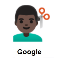 Man Getting Haircut: Dark Skin Tone on Google Android