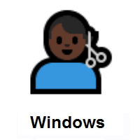 Man Getting Haircut: Dark Skin Tone on Microsoft Windows