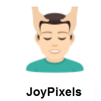 Man Getting Massage: Light Skin Tone on JoyPixels
