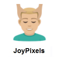 Man Getting Massage: Medium-Light Skin Tone on JoyPixels