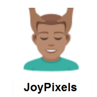 Man Getting Massage: Medium Skin Tone on JoyPixels