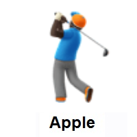 Man Golfing: Dark Skin Tone on Apple iOS