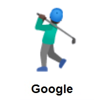 Man Golfing: Dark Skin Tone on Google Android