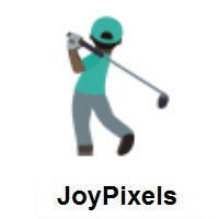 Man Golfing: Dark Skin Tone on JoyPixels