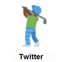 Man Golfing: Dark Skin Tone on Twitter Twemoji
