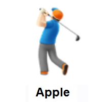 Man Golfing: Light Skin Tone on Apple iOS