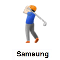 Man Golfing: Light Skin Tone on Samsung