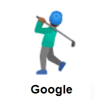 Man Golfing: Medium-Dark Skin Tone on Google Android