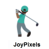 Man Golfing: Medium-Dark Skin Tone on JoyPixels