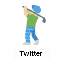 Man Golfing: Medium-Light Skin Tone on Twitter Twemoji