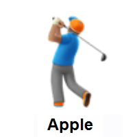 Man Golfing: Medium Skin Tone on Apple iOS