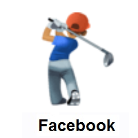 Man Golfing: Medium Skin Tone on Facebook