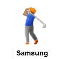 Man Golfing: Medium Skin Tone on Samsung