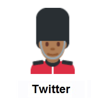 Man Guard: Medium-Dark Skin Tone on Twitter Twemoji
