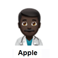 Man Health Worker: Dark Skin Tone on Apple iOS