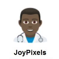 Man Health Worker: Dark Skin Tone on JoyPixels