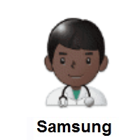 Man Health Worker: Dark Skin Tone on Samsung
