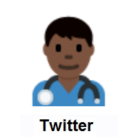 Man Health Worker: Dark Skin Tone on Twitter Twemoji