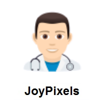 Man Health Worker: Light Skin Tone on JoyPixels