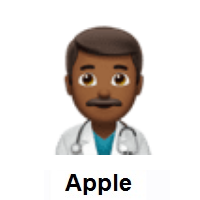 Man Health Worker: Medium-Dark Skin Tone on Apple iOS