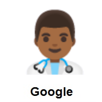 Man Health Worker: Medium-Dark Skin Tone on Google Android