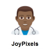 Man Health Worker: Medium-Dark Skin Tone on JoyPixels