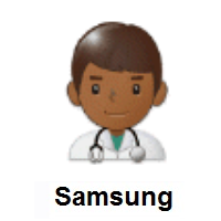Man Health Worker: Medium-Dark Skin Tone on Samsung