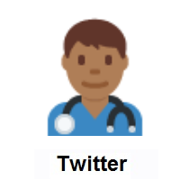 Man Health Worker: Medium-Dark Skin Tone on Twitter Twemoji